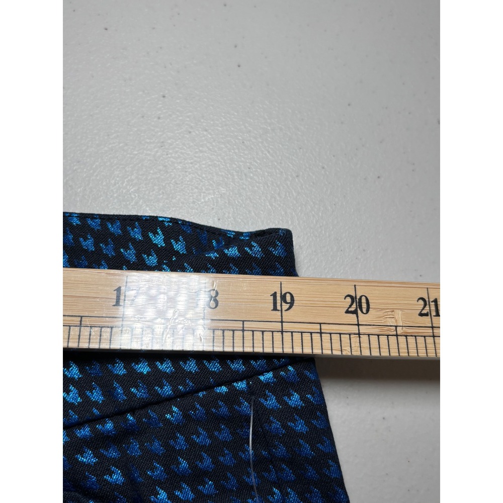 Old Navy NWT Pixie Ankle Pants 18 Cotton Blend Blue Metallic Print Stretch Y2K - Picture 7 of 11